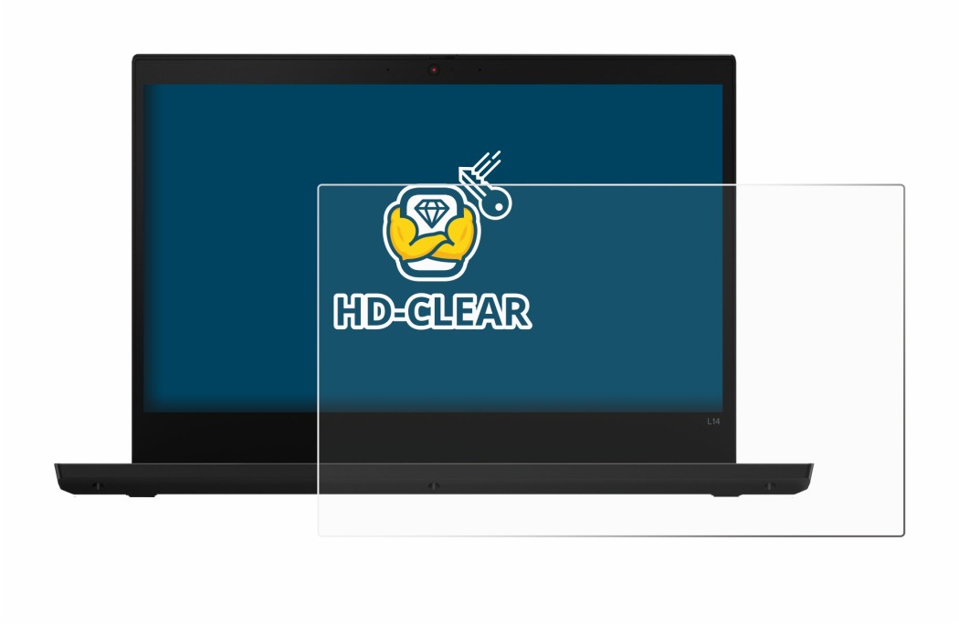 Immagine del dispositivo Lenovo ThinkPad L14 con un'ampia varietà di protezioni per lo schermo.