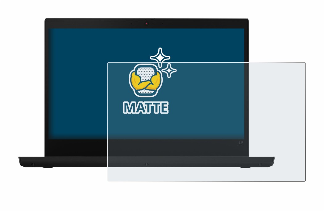 Immagine del dispositivo Lenovo ThinkPad L14 con un'ampia varietà di protezioni per lo schermo.