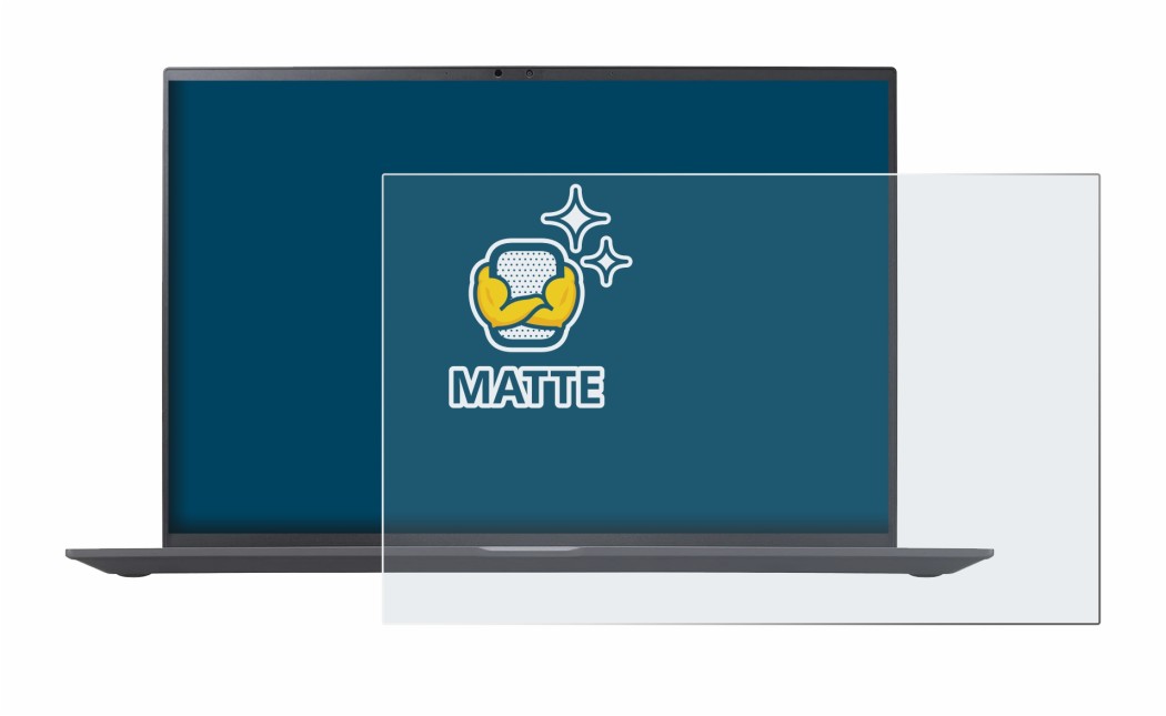 Abbildung des Geräts LG gram 16'' 2023 mit einer Vielzahl des Displayschutzes.