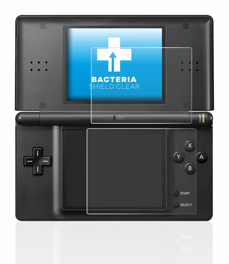Immagine del dispositivo Nintendo DS LITE con un'ampia varietà di protezioni per lo schermo.