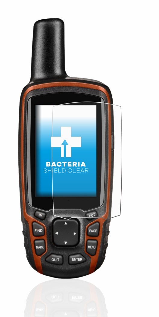 Image de l'appareil Garmin GPSMAP 64s avec une grande variété de protections d'écran.