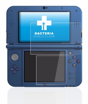 Imagen del dispositivo Nintendo New 3DS XL con una amplia variedad de protectores de pantalla.