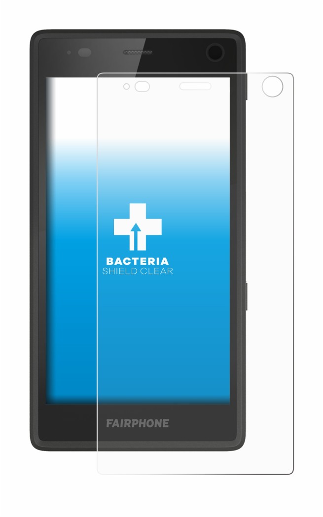 Image of the device Fairphone 2 with a wide variety of screen protectors.