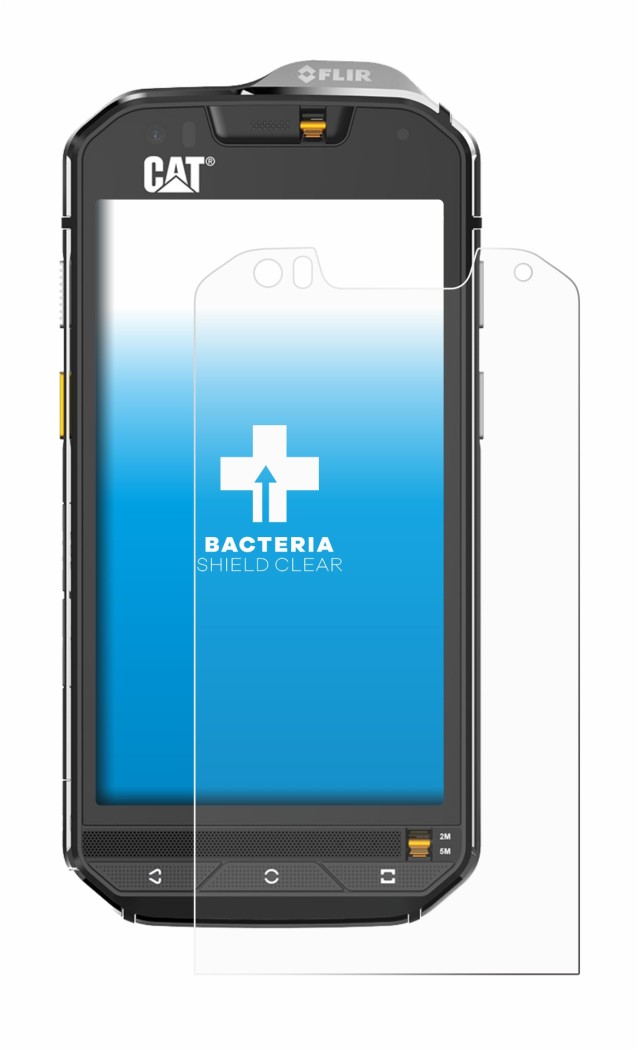 Immagine del dispositivo Caterpillar Cat S60 con un'ampia varietà di protezioni per lo schermo.
