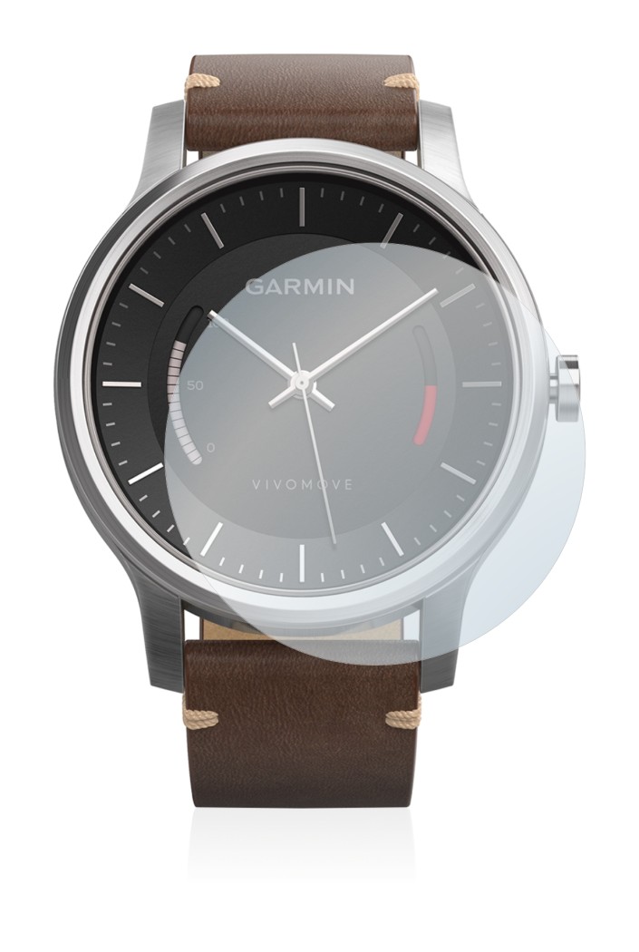 Image de l'appareil Garmin vivomove avec une grande variété de protections d'écran.