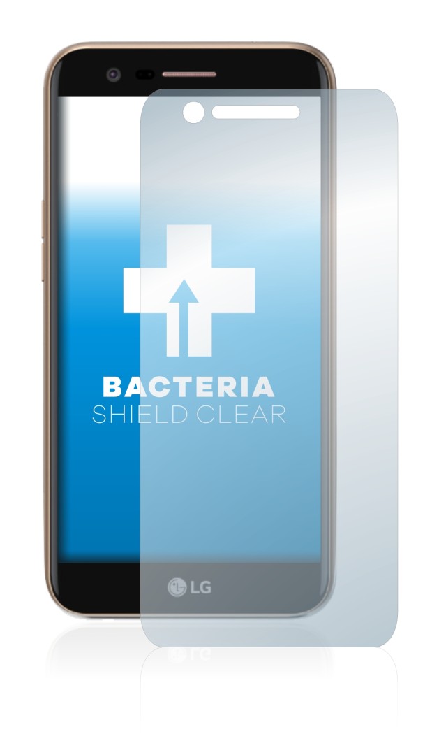 Imagen del dispositivo LG K10 2017 con una amplia variedad de protectores de pantalla.