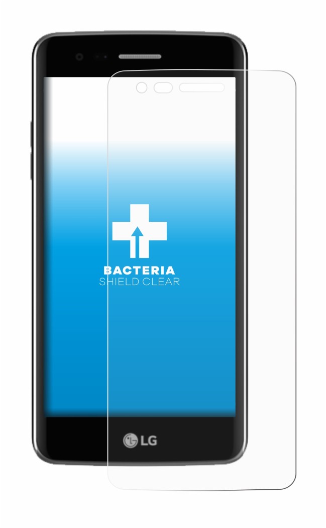 Imagen del dispositivo LG K8 2017 con una amplia variedad de protectores de pantalla.