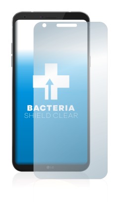 Immagine del dispositivo LG Q6 con un'ampia varietà di protezioni per lo schermo.