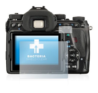 Image of the device Pentax K-1 Mark II with a wide variety of screen protectors.