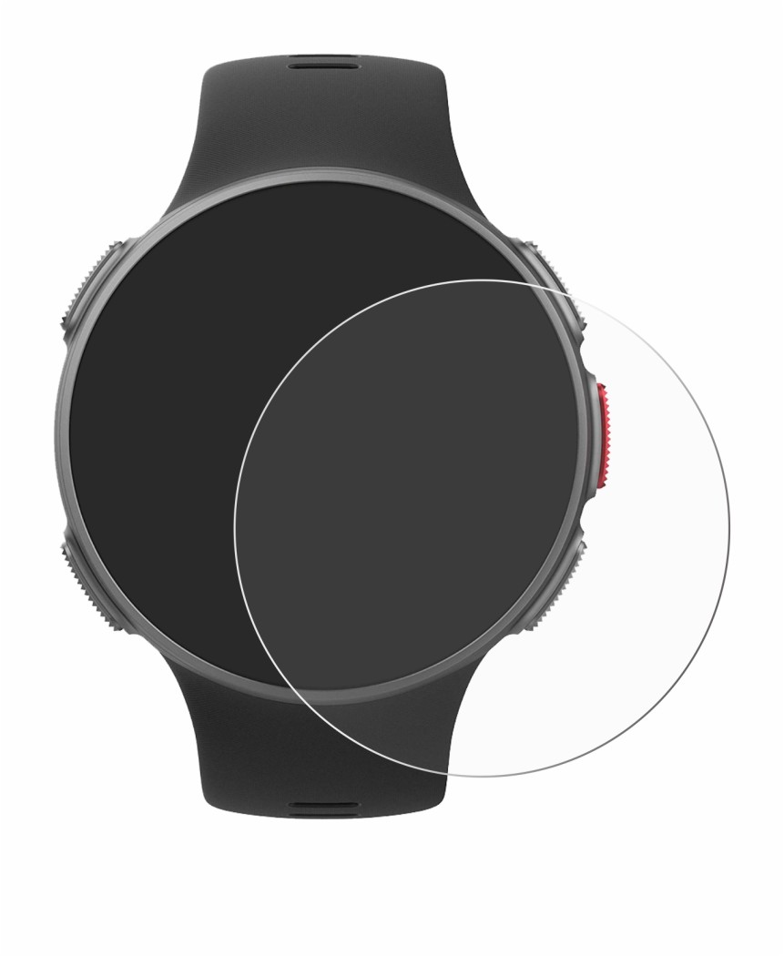 Image of the device Polar Vantage V with a wide variety of screen protectors.