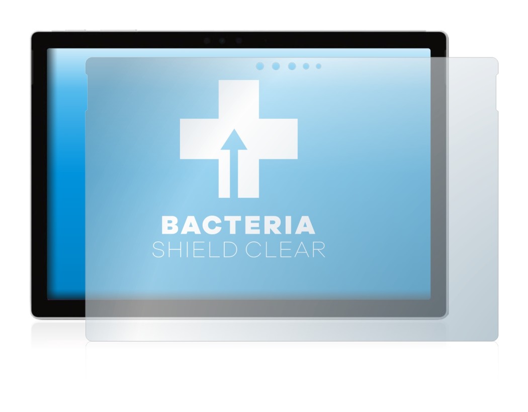 Immagine del dispositivo Microsoft Surface Pro 6 con un'ampia varietà di protezioni per lo schermo.