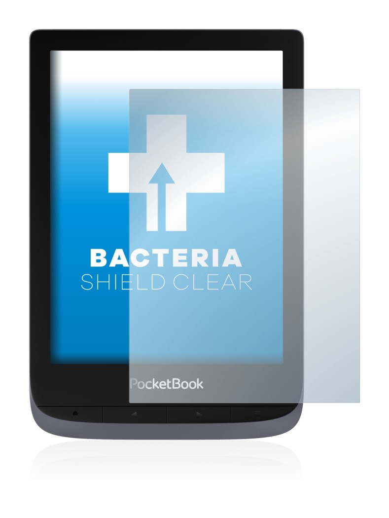 Image de l'appareil PocketBook Touch HD 3 avec une grande variété de protections d'écran.