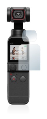 Abbildung des Geräts DJI Osmo Pocket 2 (Display + Linse) mit einer Vielzahl des Displayschutzes.