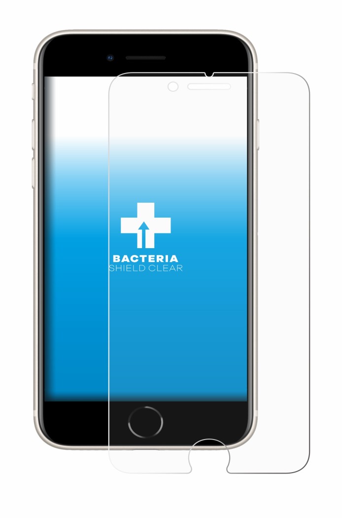 Abbildung des Geräts Apple iPhone SE 3 2022 mit einer Vielzahl des Displayschutzes.