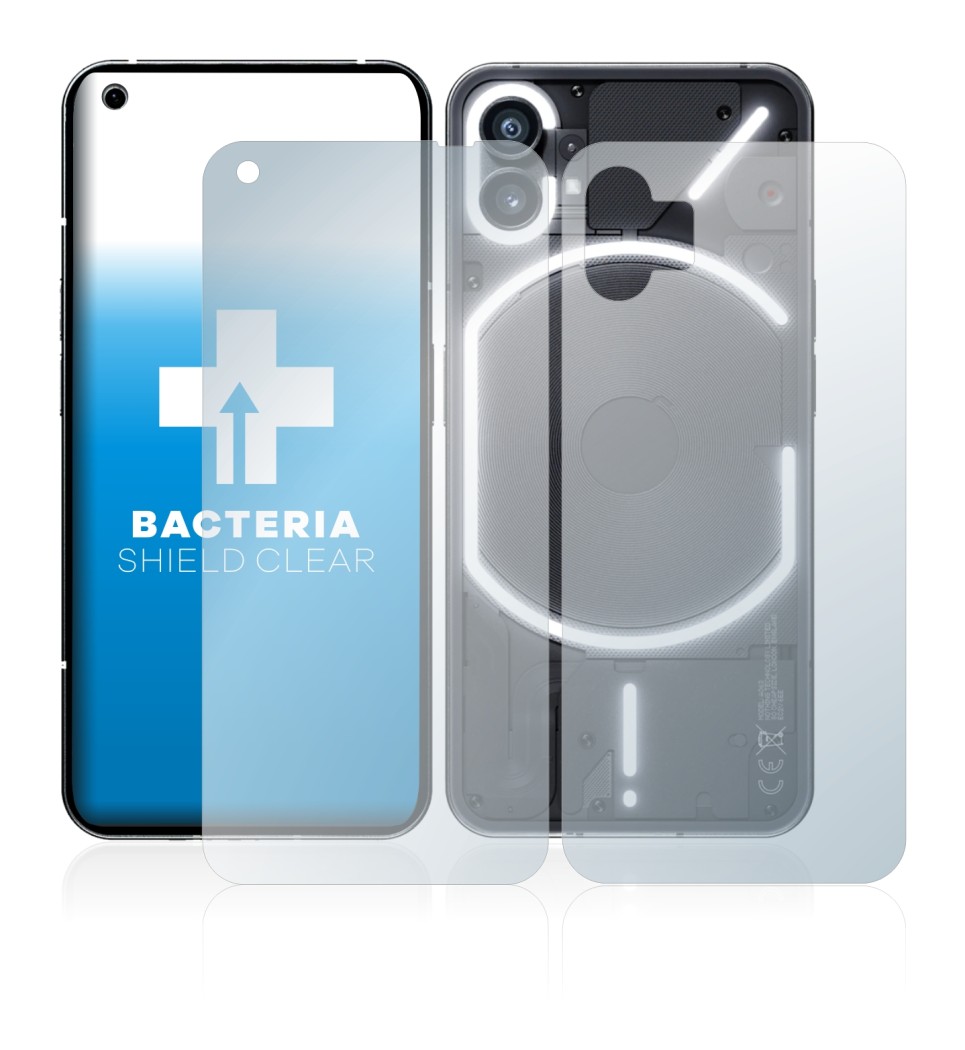 Image of the device Nothing Phone (1) (Front+Back) with a wide variety of screen protectors.