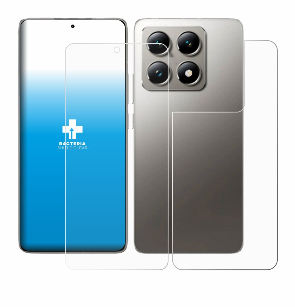 Image of the device Xiaomi 14T Pro (Front+Back) with a wide variety of screen protectors.
