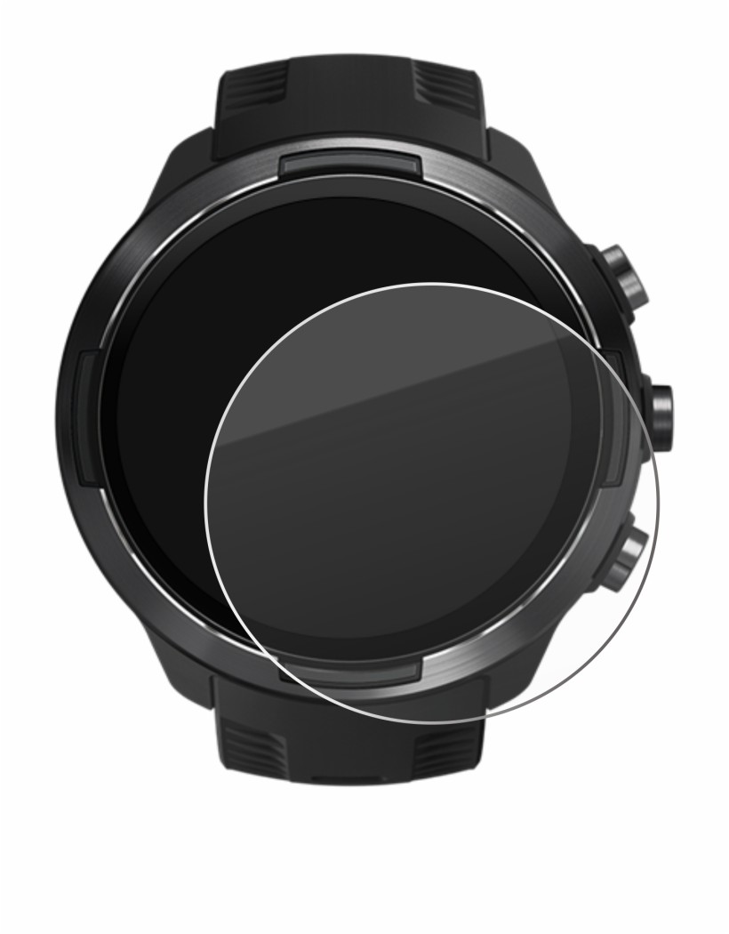 Image de l'appareil Suunto 9 avec une grande variété de protections d'écran.