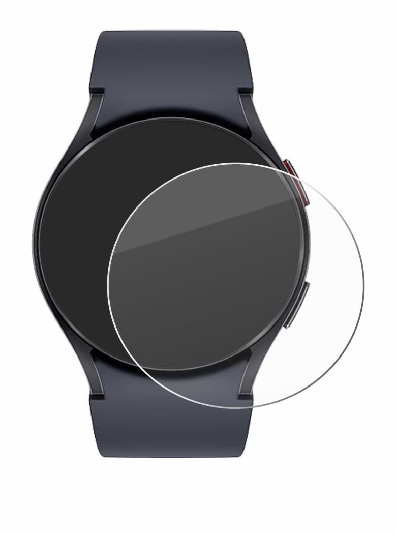 Immagine del dispositivo Samsung Galaxy Watch 6 (40 mm) con un'ampia varietà di protezioni per lo schermo.