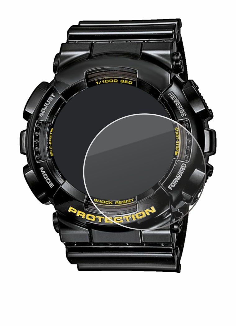 Immagine del dispositivo Casio G-Shock GA-110GB-1A con un'ampia varietà di protezioni per lo schermo.