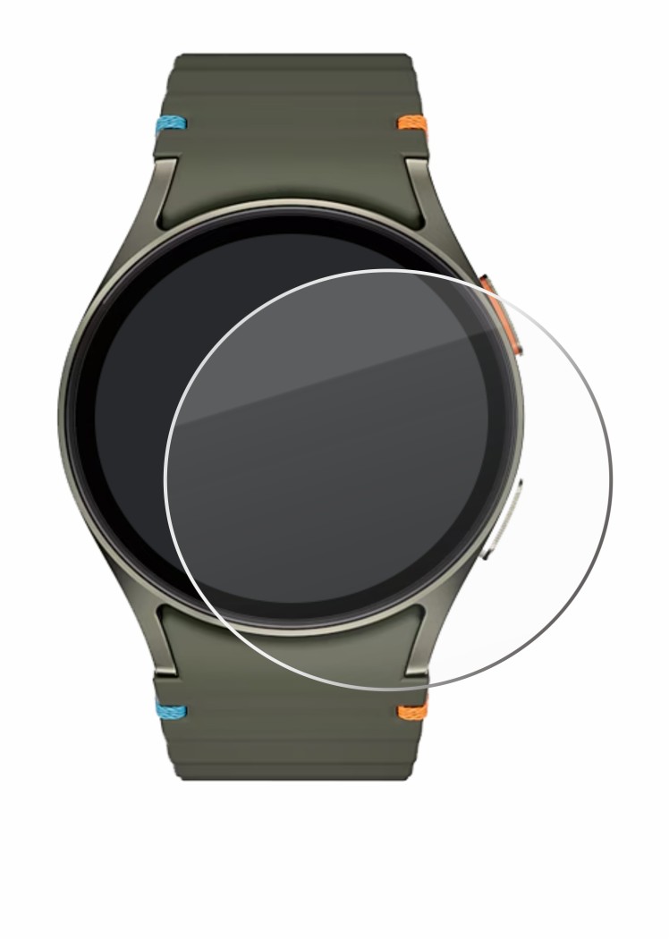 Imagen del dispositivo Samsung Galaxy Watch 7 (40 mm) con una amplia variedad de protectores de pantalla.