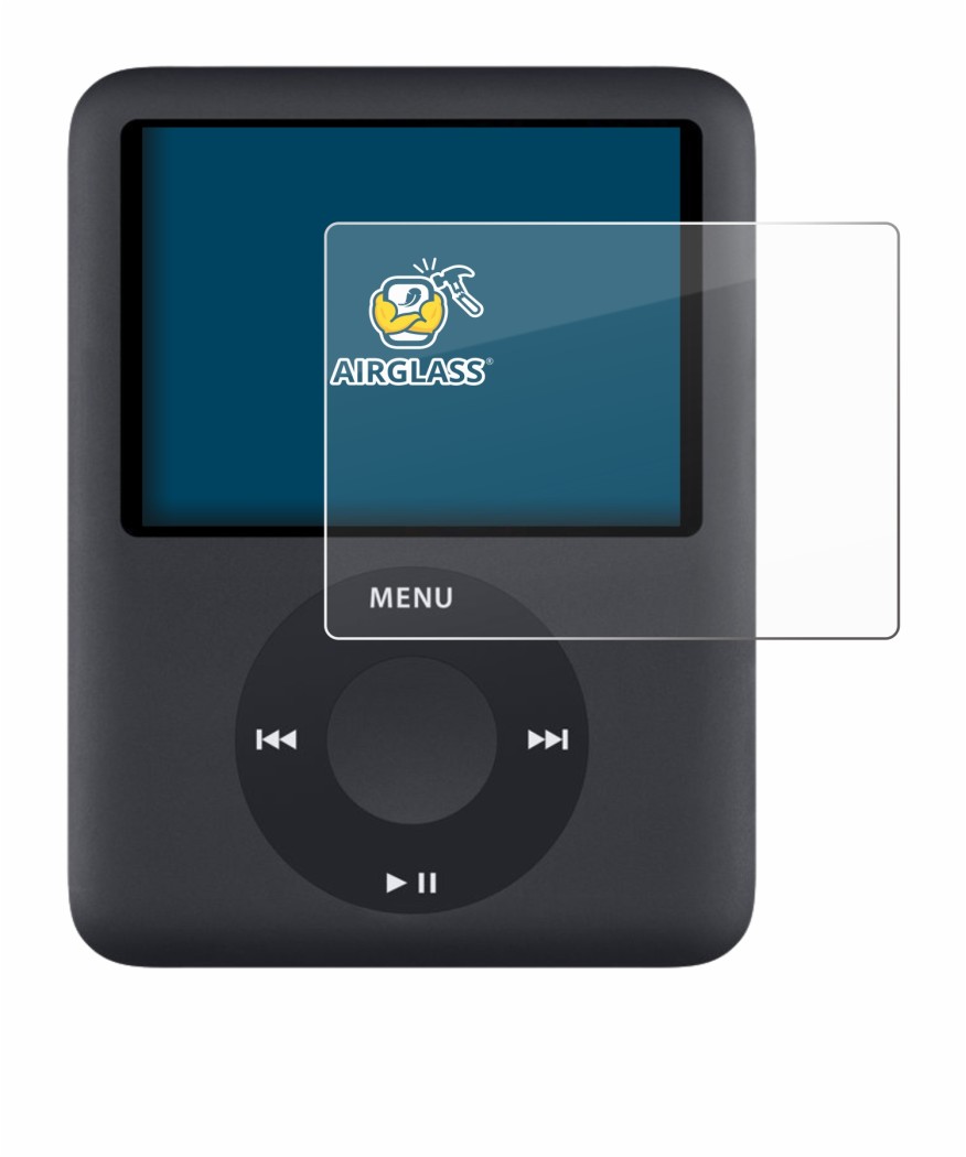 Imagen del dispositivo Apple iPod nano (3a Gen.) con una amplia variedad de protectores de pantalla.