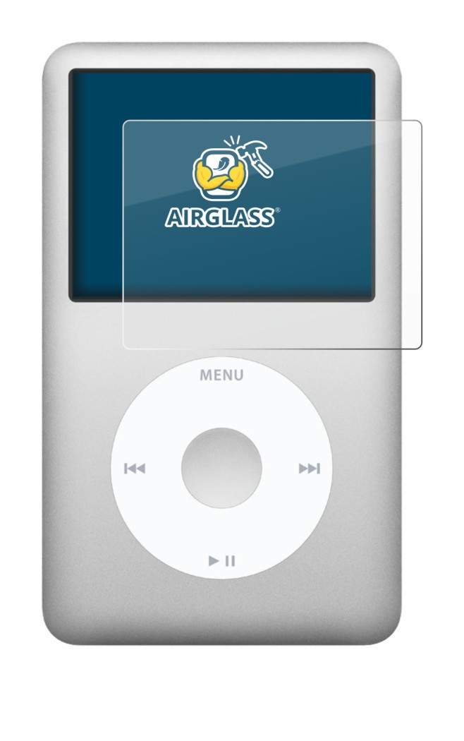 Image of the device Apple iPod classic 160 GB (7th Gen.) with a wide variety of screen protectors.