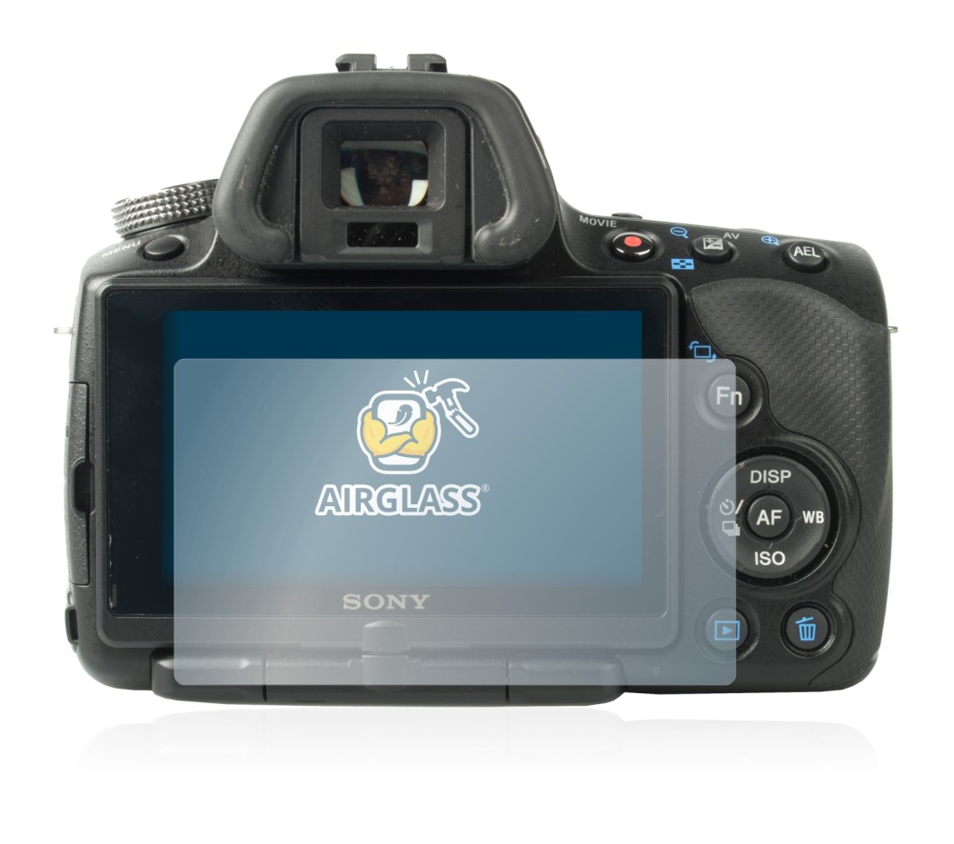 Imagen del dispositivo Sony Alpha 55 (SLT-A55V) con una amplia variedad de protectores de pantalla.