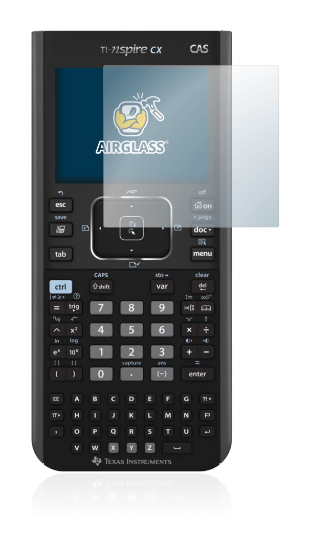 Image of the device Texas Instruments Nspire CX CAS with a wide variety of screen protectors.