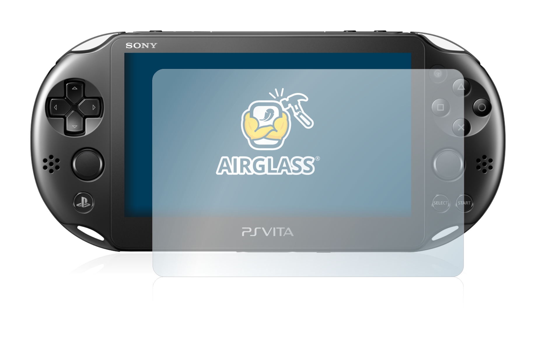 Screen Protector for Sony PCH-2000-Serie PlayStation PS Vita Slim Touchpad BROTECT AirGlass Glass Protector ultra-thin, extra-hard, high-Transparency, anti-fingerprint coating, flexible