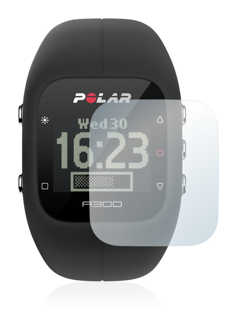 Image de l'appareil Polar A300 avec une grande variété de protections d'écran.