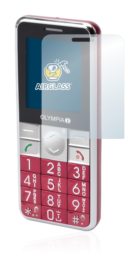 Image of the device Olympia Viva Plus with a wide variety of screen protectors.