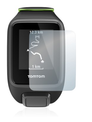 Imagen del dispositivo TomTom Runner 3 con una amplia variedad de protectores de pantalla.