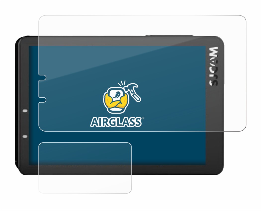 Abbildung des Geräts SJCAM SJ8 Pro mit einer Vielzahl des Displayschutzes.