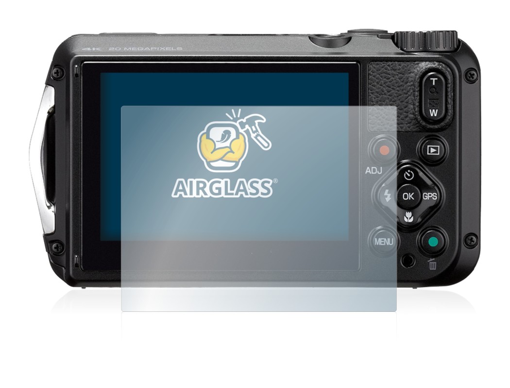 Image of the device Ricoh WG-6 with a wide variety of screen protectors.