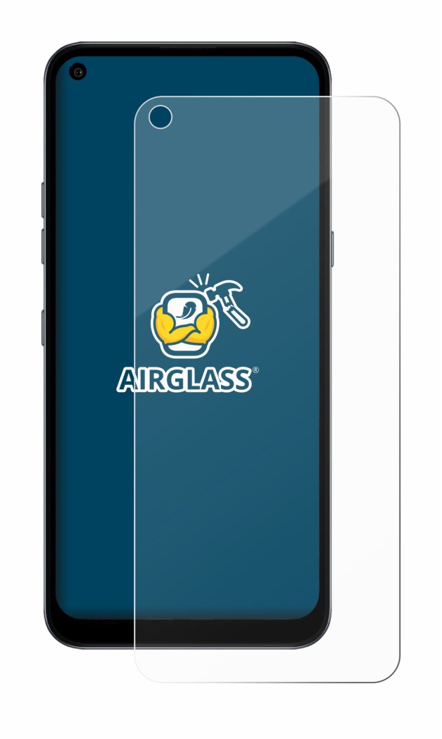 Image de l'appareil LG K61S avec une grande variété de protections d'écran.