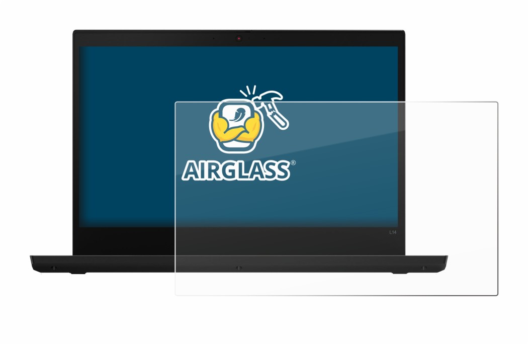 Immagine del dispositivo Lenovo ThinkPad L14 con un'ampia varietà di protezioni per lo schermo.