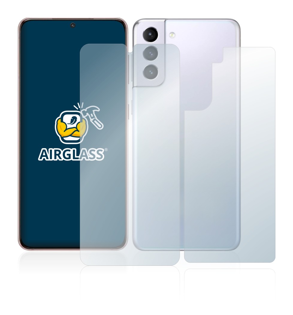 Immagine del dispositivo Samsung Galaxy S21 5G (Fronte+Retro) con un'ampia varietà di protezioni per lo schermo.