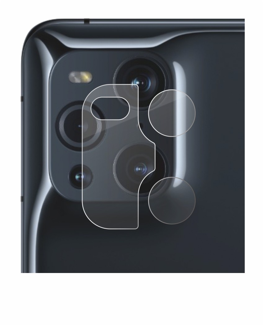 Abbildung des Geräts Oppo Find X3 Pro (NUR Kameraschutz) mit einer Vielzahl des Displayschutzes.
