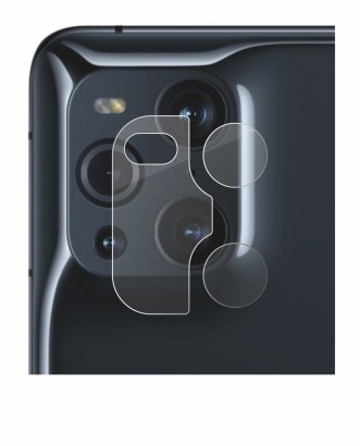 Abbildung des Geräts Oppo Find X3 Pro (NUR Kameraschutz) mit einer Vielzahl des Displayschutzes.
