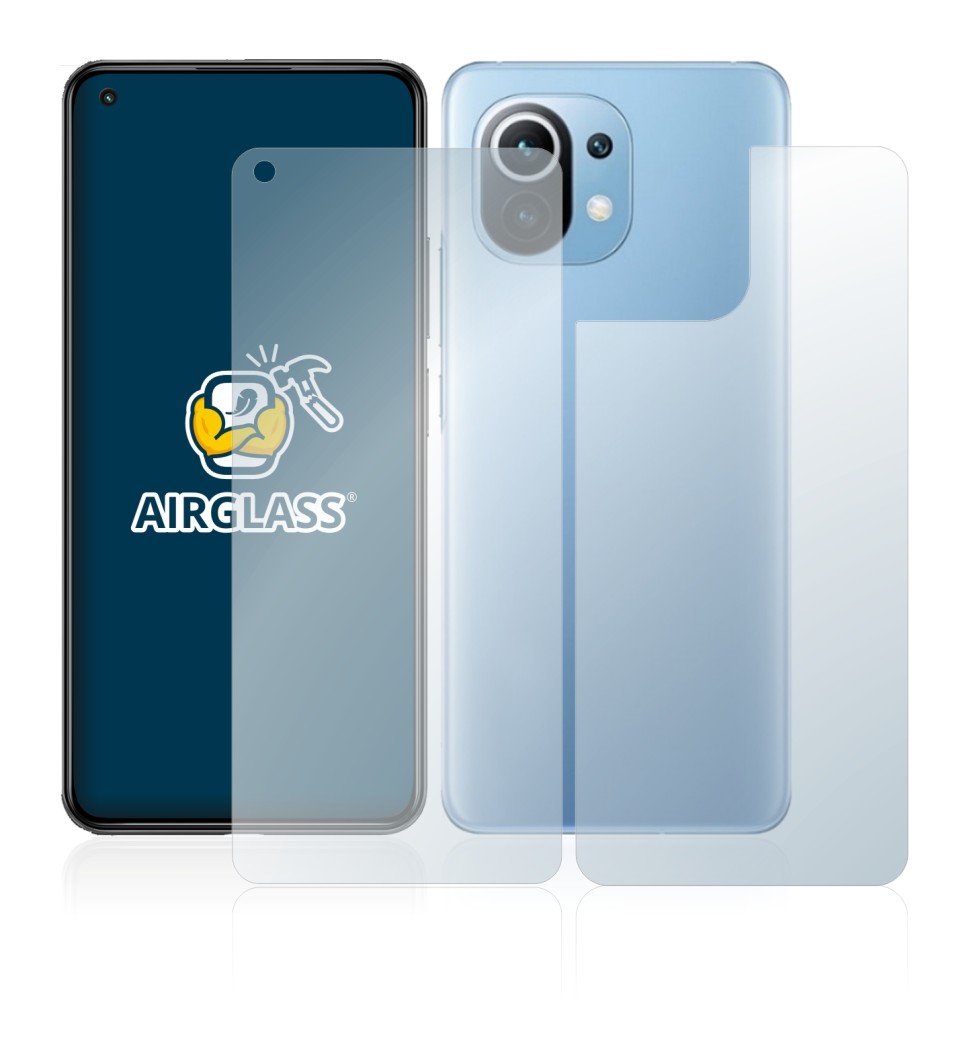 Imagen del dispositivo Xiaomi Mi 11 Lite 5G (Frontal+Trasero) con una amplia variedad de protectores de pantalla.