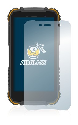 Abbildung des Geräts Doogee S35 mit einer Vielzahl des Displayschutzes.