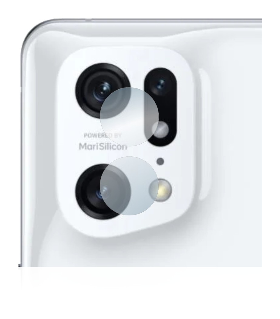 Abbildung des Geräts Oppo Find X5 Pro (NUR Kameraschutz) mit einer Vielzahl des Displayschutzes.