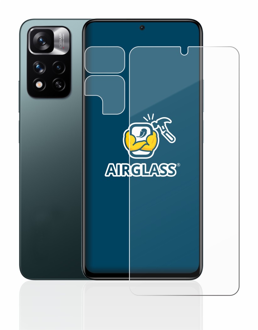 Imagen del dispositivo Xiaomi Redmi Note 11 Pro+ 5G (Frontal+Cámara) con una amplia variedad de protectores de pantalla.