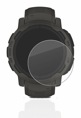 Abbildung des Geräts Garmin Instinct 2 Solar mit einer Vielzahl des Displayschutzes.