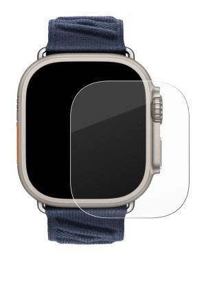 Abbildung des Geräts Apple Watch Hermès Ultra 2 mit einer Vielzahl des Displayschutzes.