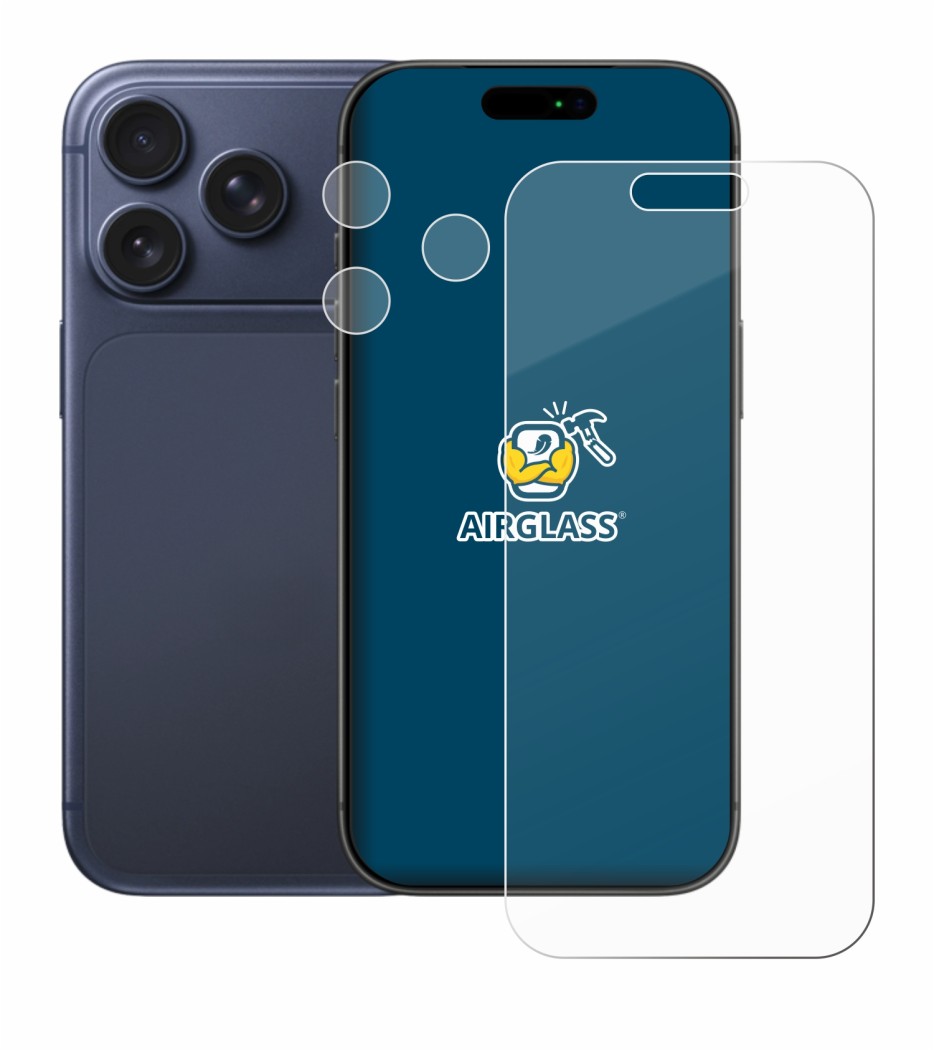 Image of the device Apple iPhone 17 Pro (Front+Camera) with a wide variety of screen protectors.