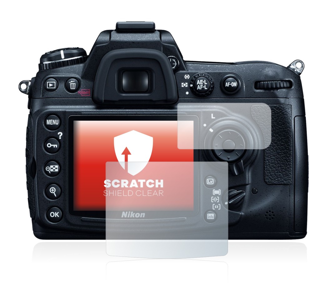 Image of the device Nikon D300 with a wide variety of screen protectors.