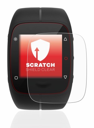 Immagine del dispositivo Polar M400 con un'ampia varietà di protezioni per lo schermo.