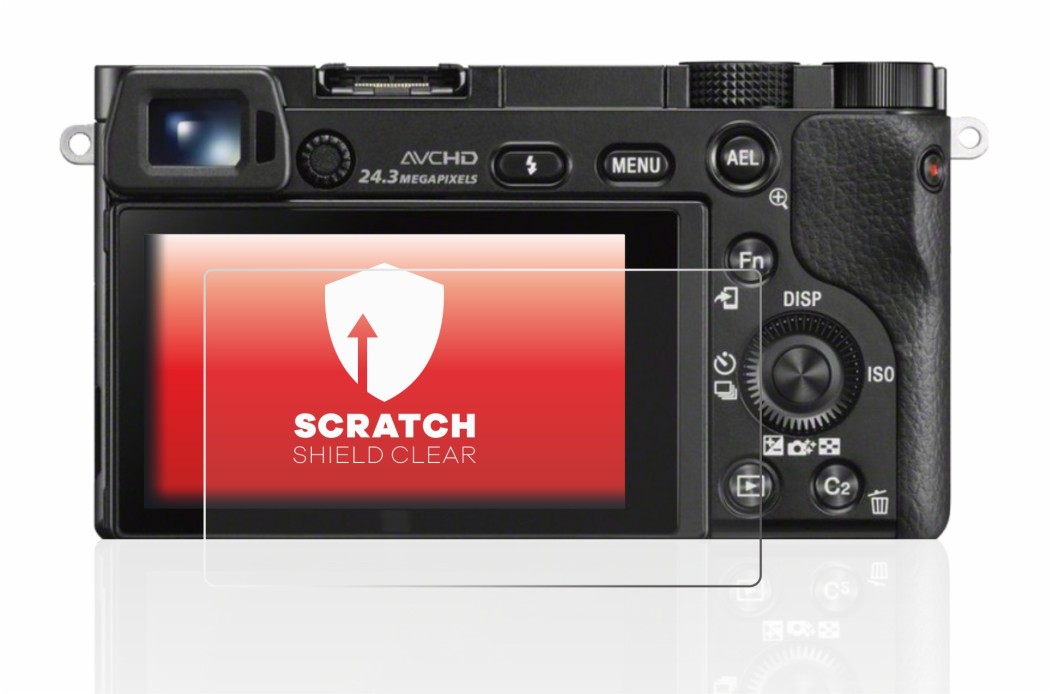 Immagine del dispositivo Sony Alpha 6000 con un'ampia varietà di protezioni per lo schermo.
