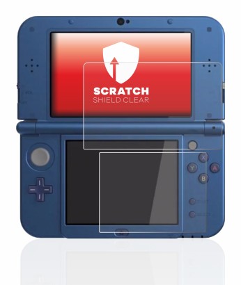 Image de l'appareil Nintendo New 3DS XL avec une grande variété de protections d'écran.